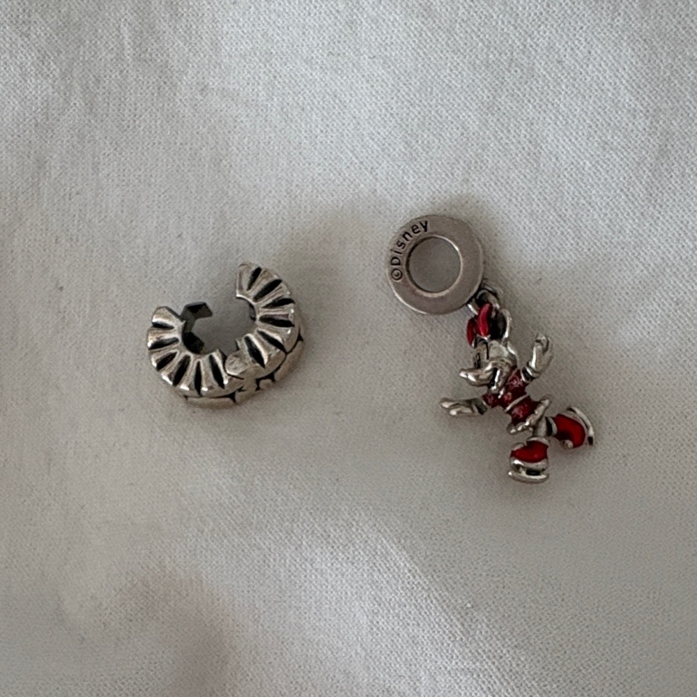 Pandora Silver and Red Disney Charm